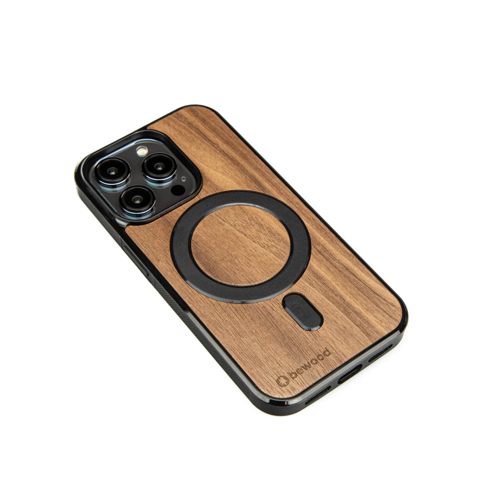 Drewniane Etui Bewood na iPhone 14 Pro Orzech Amerykański MagSafe