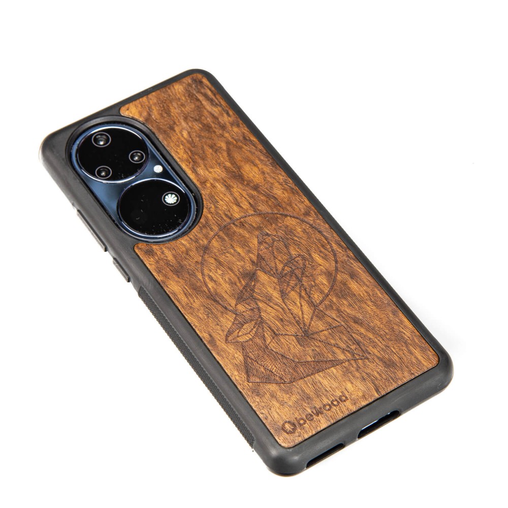 Huawei P50 Pro Wolf Imbuia Bewood Wood Case