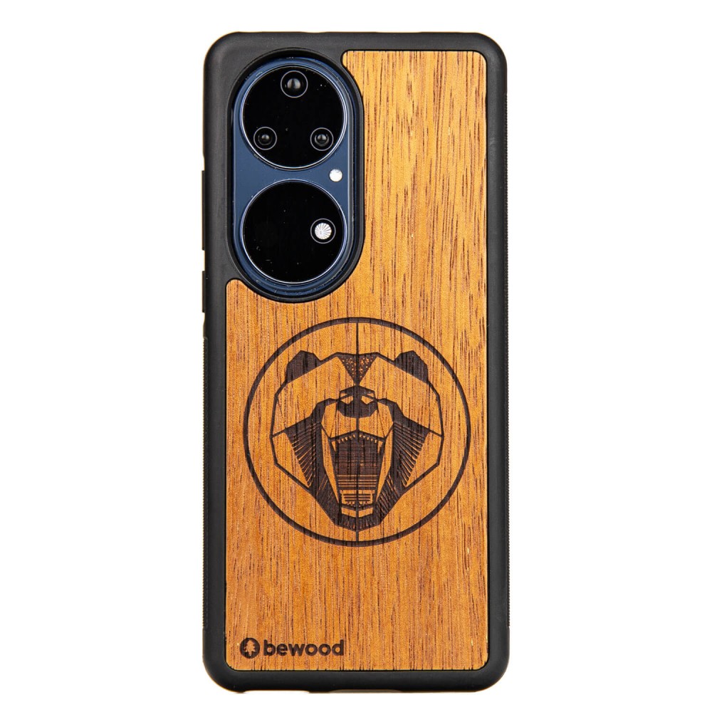 Drewniane Etui Bewood Huawei P50 Pro NIEDŹWIEDŹ MERBAU