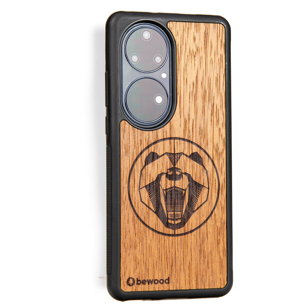 Huawei P50 Pro Bear Merbau Bewood Wood Case