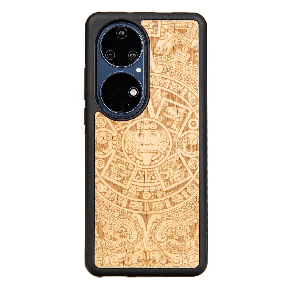 Drewniane Etui Bewood Huawei P50 Pro KALENDARZ AZTECKI ANIEGRE