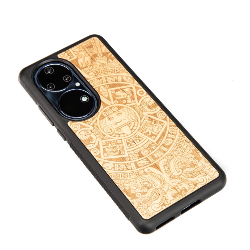 Huawei P50 Pro Aztec Calendar Anigre Bewood Wood Case
