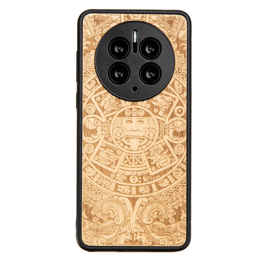Huawei Mate 50 Pro Aztec Calendar Anigre Bewood Wood Case