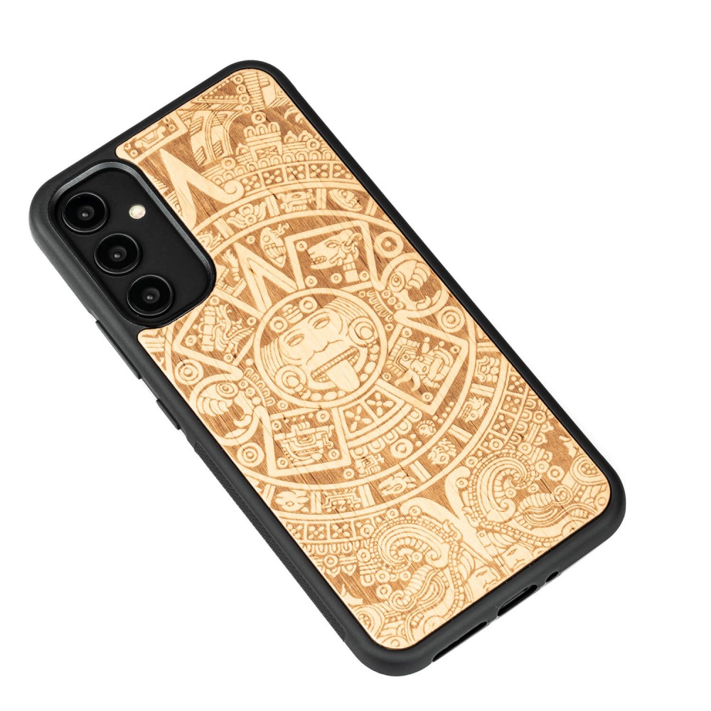 Drewniane Etui Bewood na Samsung Galaxy A54 5G KALENDARZ AZTECKI ANIEGRE