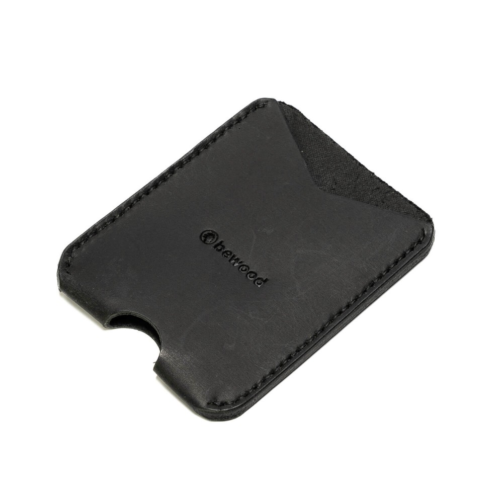 Leather card holder Bewood - Classic - Black