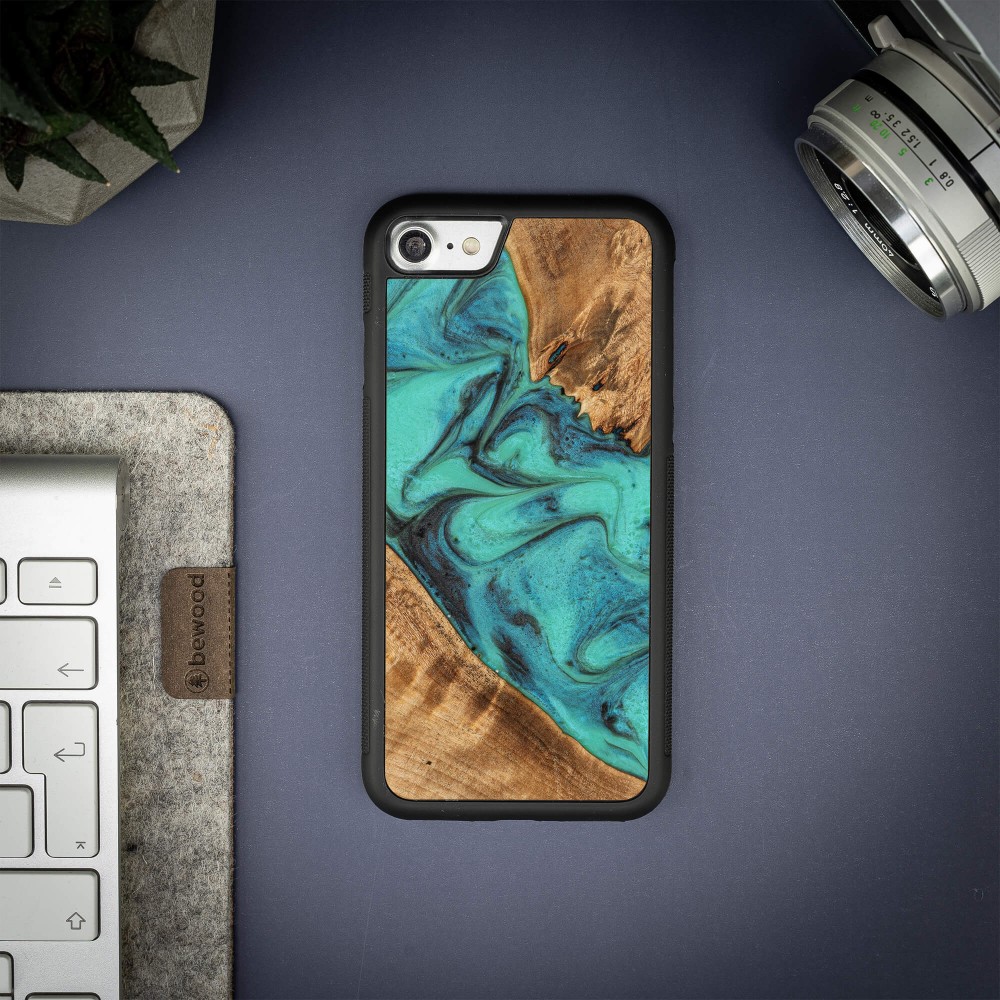 Etui Bewood Unique na iPhone 7/8  SE 2020 / 2022 - Turquoise
