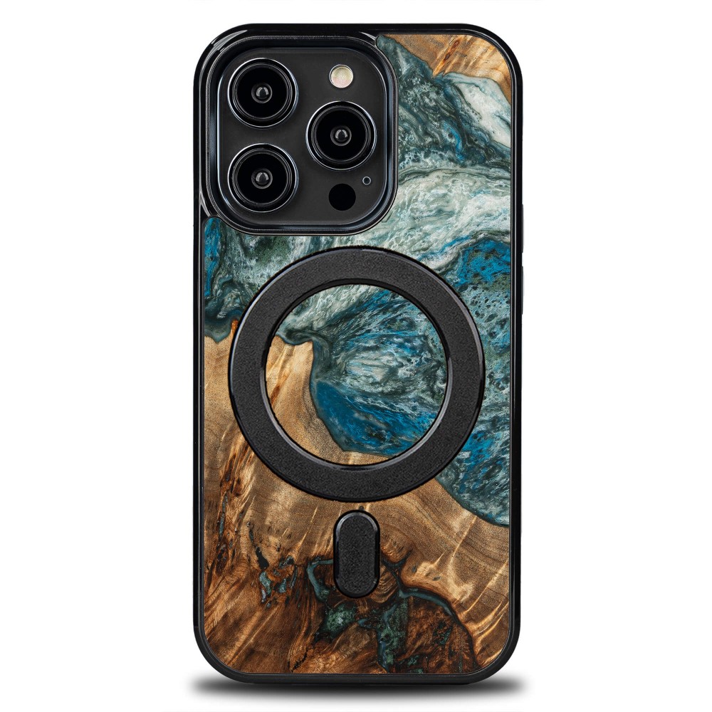 Bewood Resin Case - iPhone 14 Pro - Planets - Earth - MagSafe