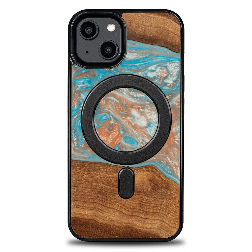 Etui Bewood Unique na iPhone 14 - Planets - Saturn z MagSafe