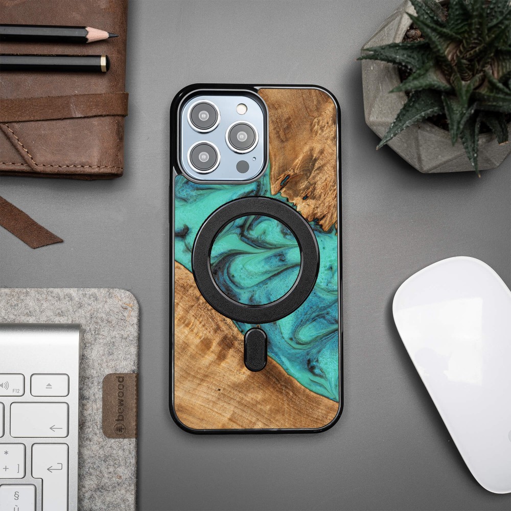 Bewood Resin Case - iPhone 14 Pro Max - Turquoise - MagSafe