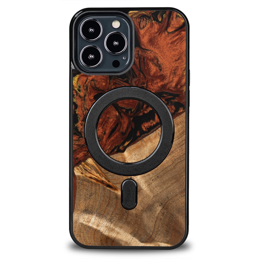 Etui Bewood Unique na iPhone 13 Pro Max - 4 Żywioły - Ogień z MagSafe