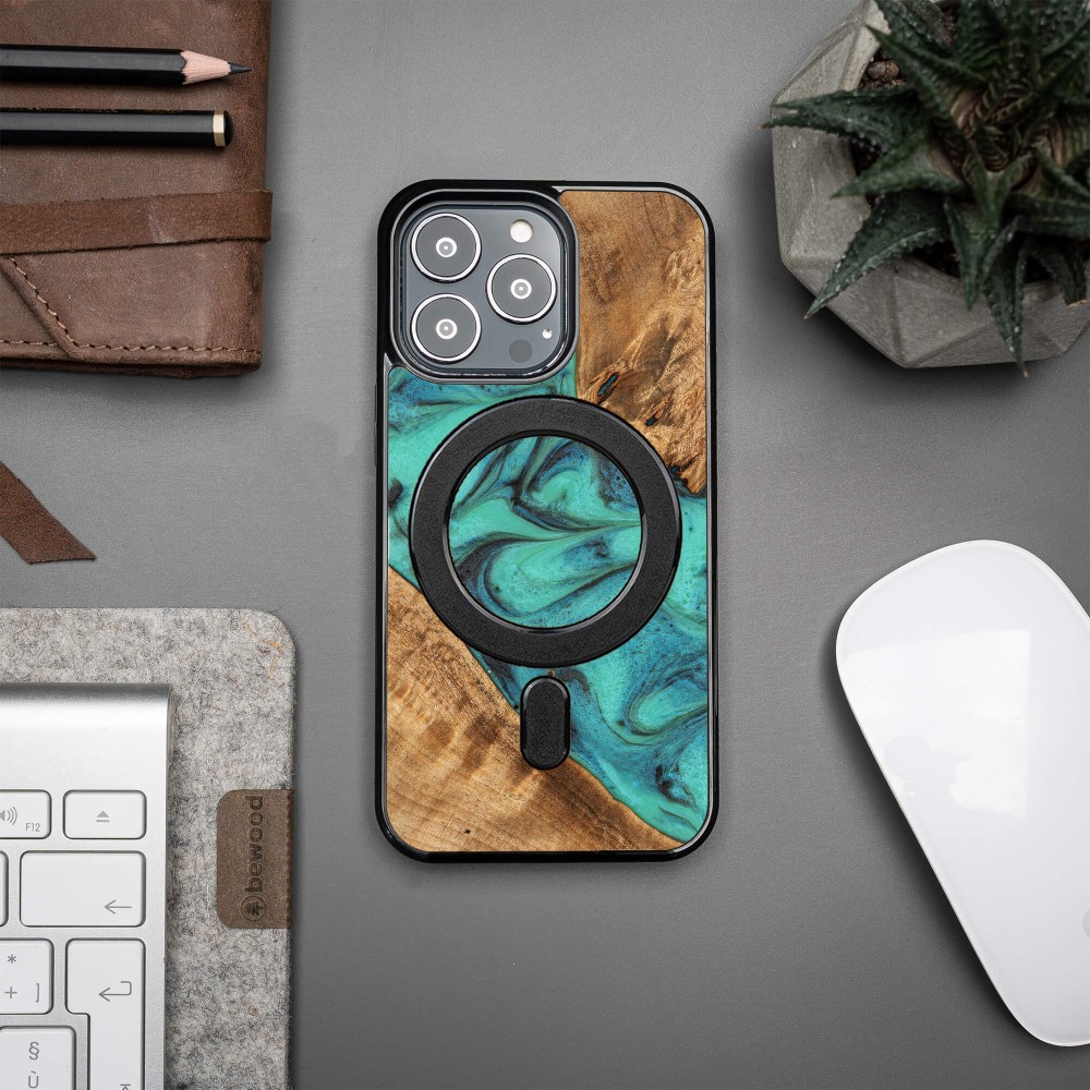 Bewood Resin Case - iPhone 13 Pro - Turquoise - MagSafe