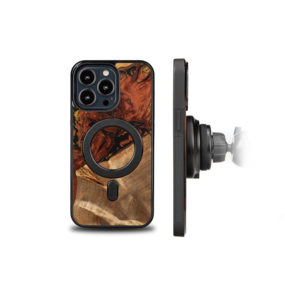 Etui Bewood Unique na iPhone 13 Pro - 4 Żywioły - Ogień z MagSafe