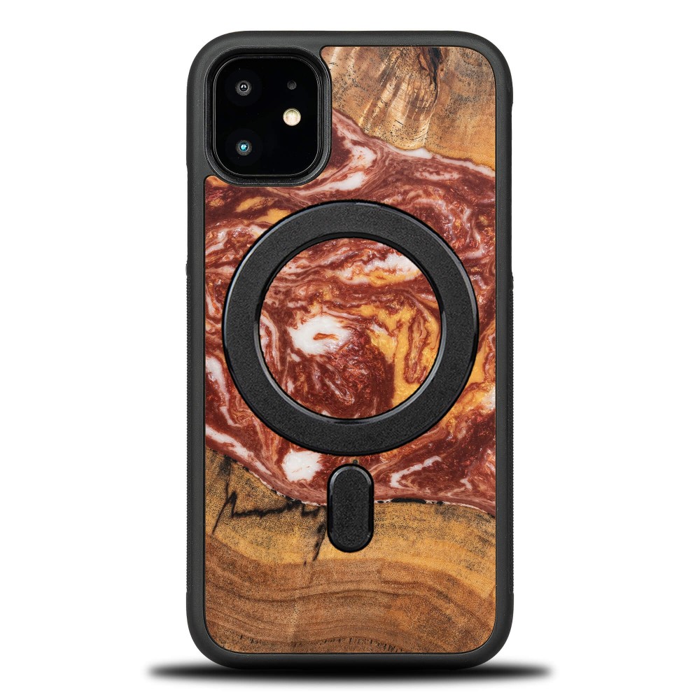 Etui Bewood Unique na iPhone 11 - Planets - Mars z MagSafe