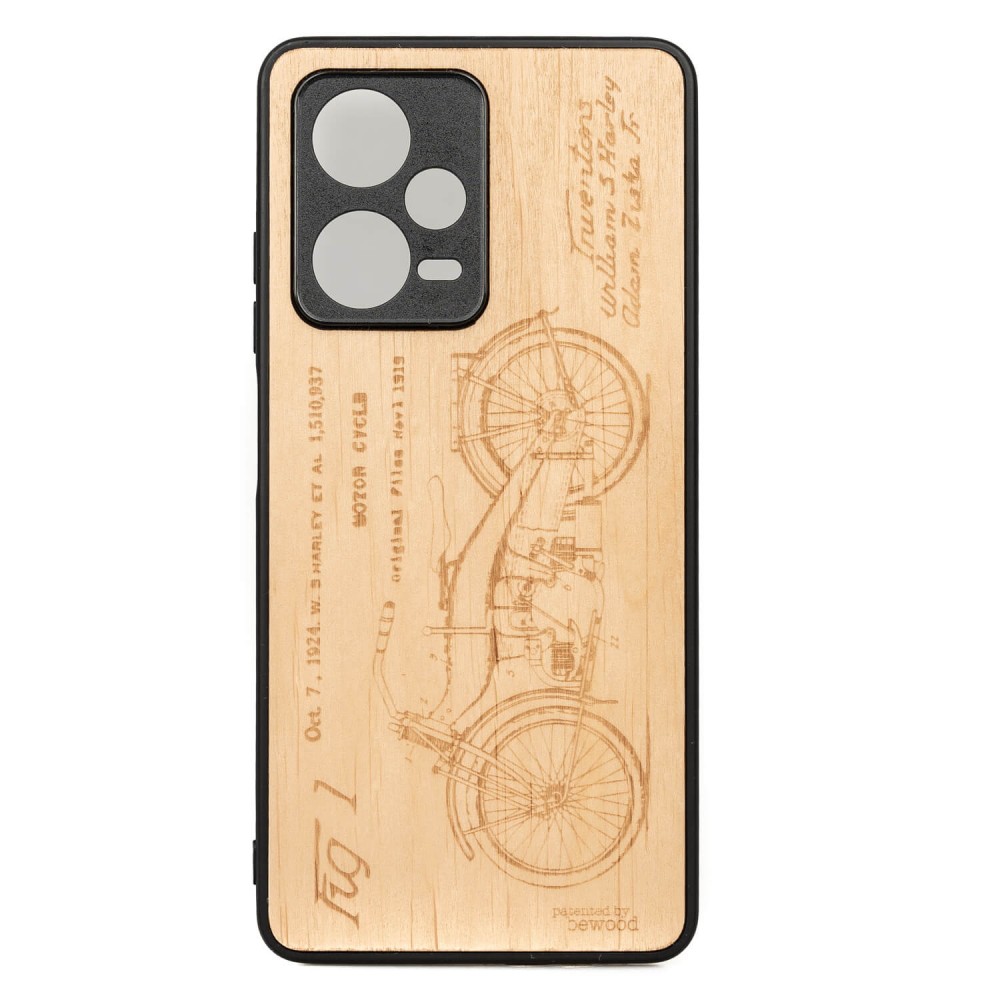 Redmi Note 12 5G Harley Patent Anigre Bewood Wood Case
