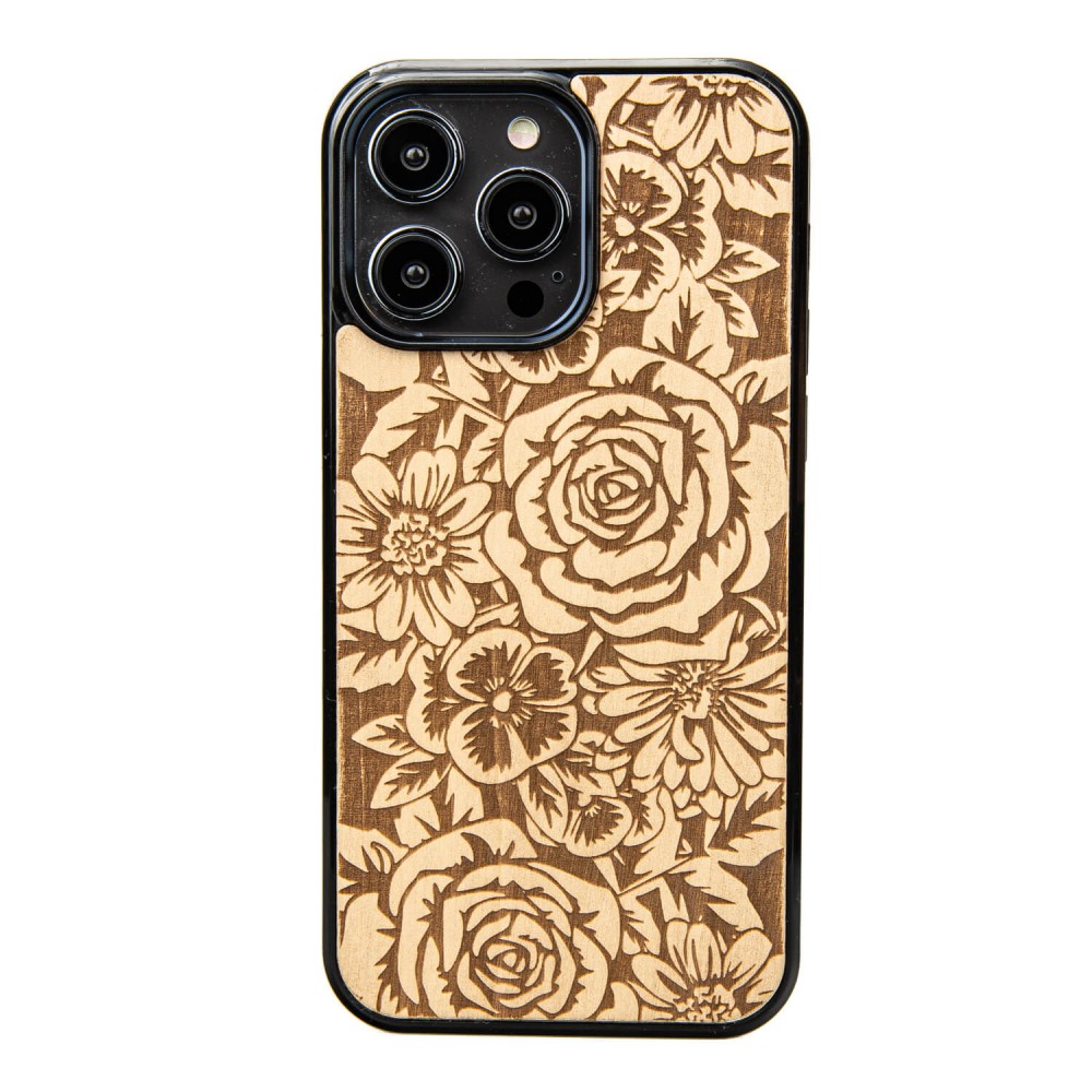 Apple iPhone 15 Pro Max Roses Anigre Bewood Wood Case