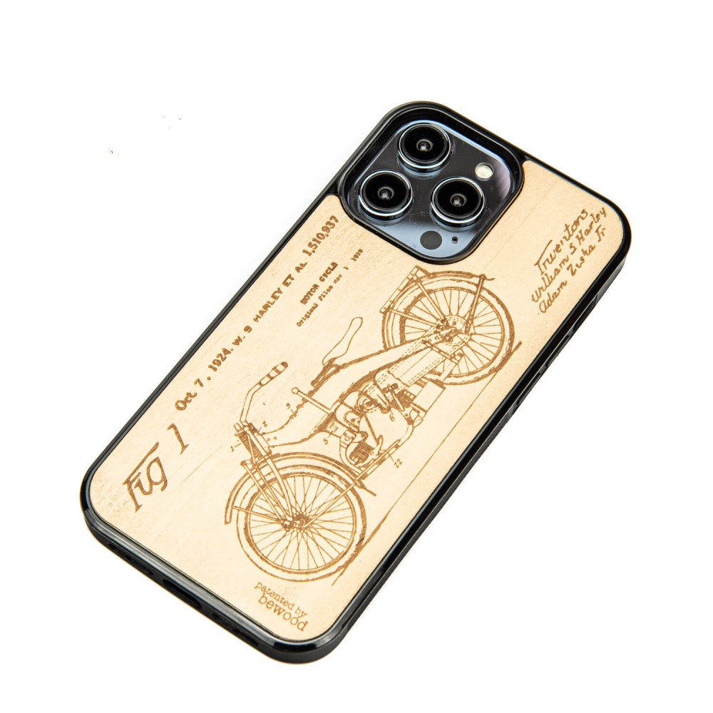 Apple iPhone 15 Pro Max Harley Patent Anigre Bewood Wood Case