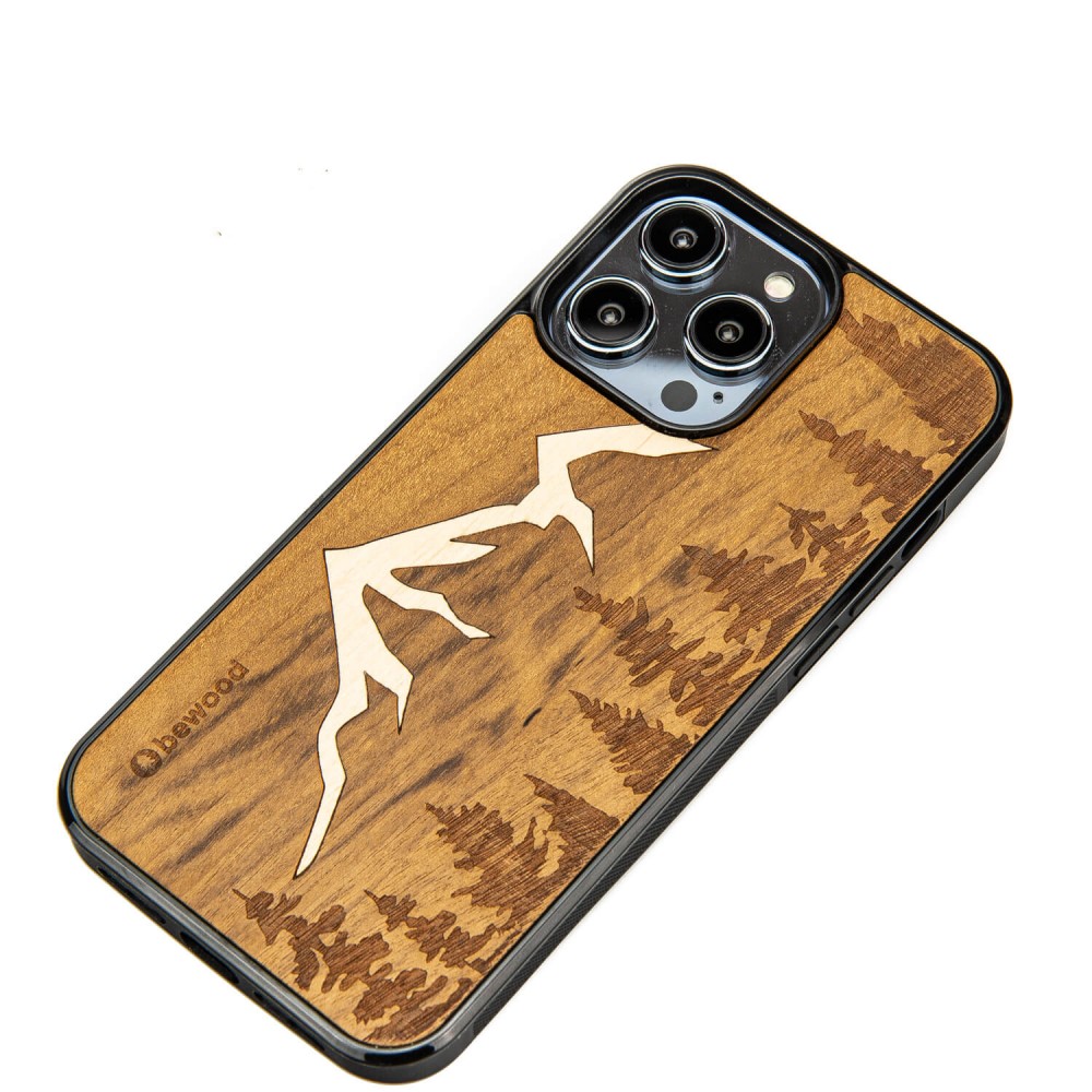 Apple iPhone 15 Pro Max Mountains Imbuia Bewood Wood Case