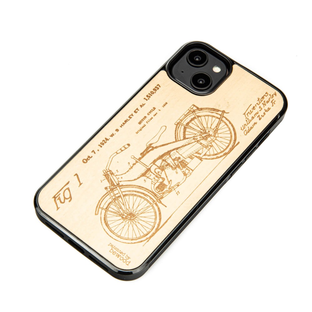 Apple iPhone 15 Plus Harley Patent Anigre Bewood Wood Case