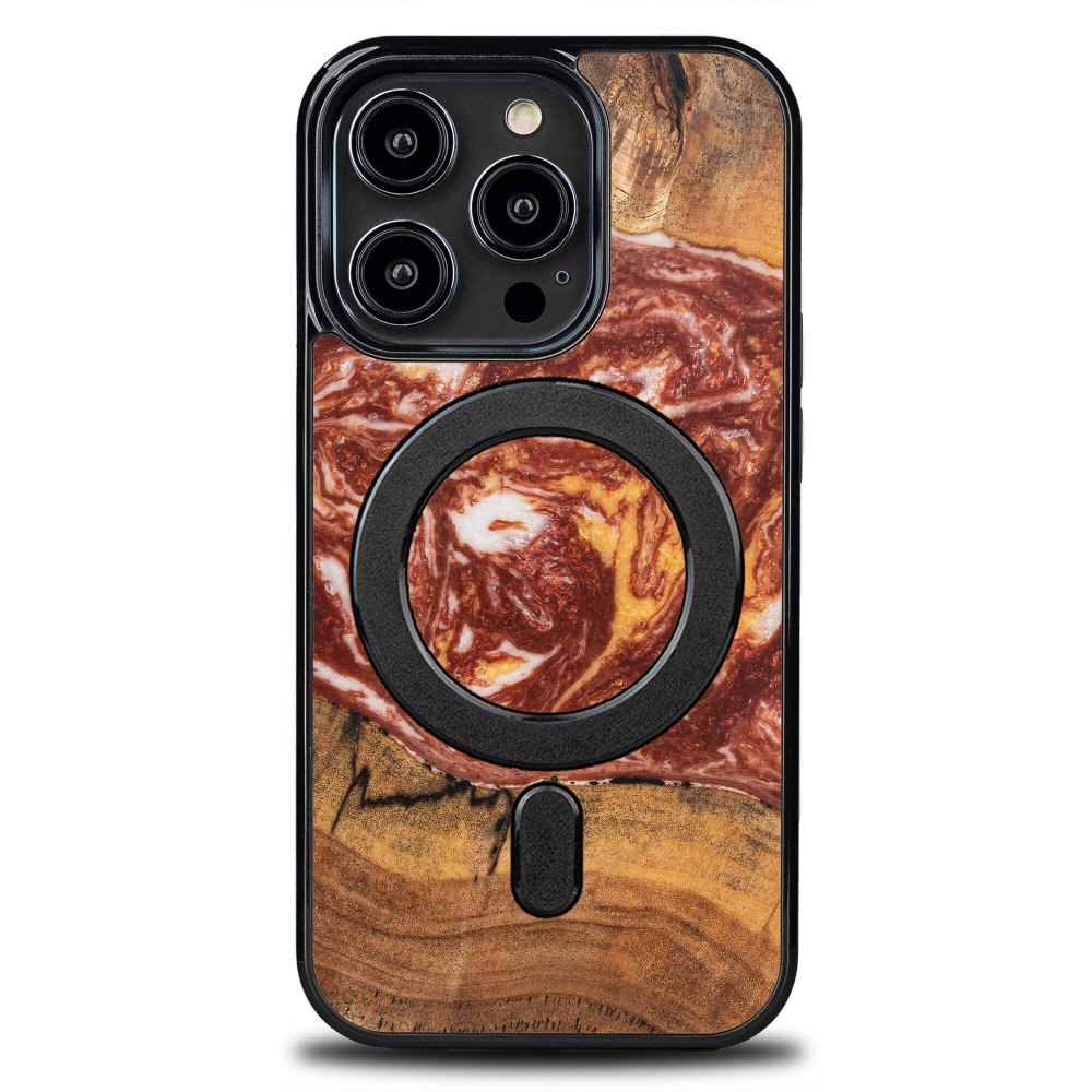 Etui Bewood Unique do iPhone 15 Pro - Planets - Mars z MagSafe