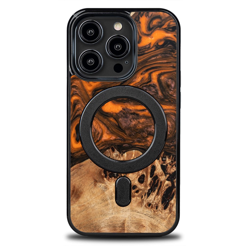 Etui Bewood Unique do iPhone 15 Pro - Orange z MagSafe