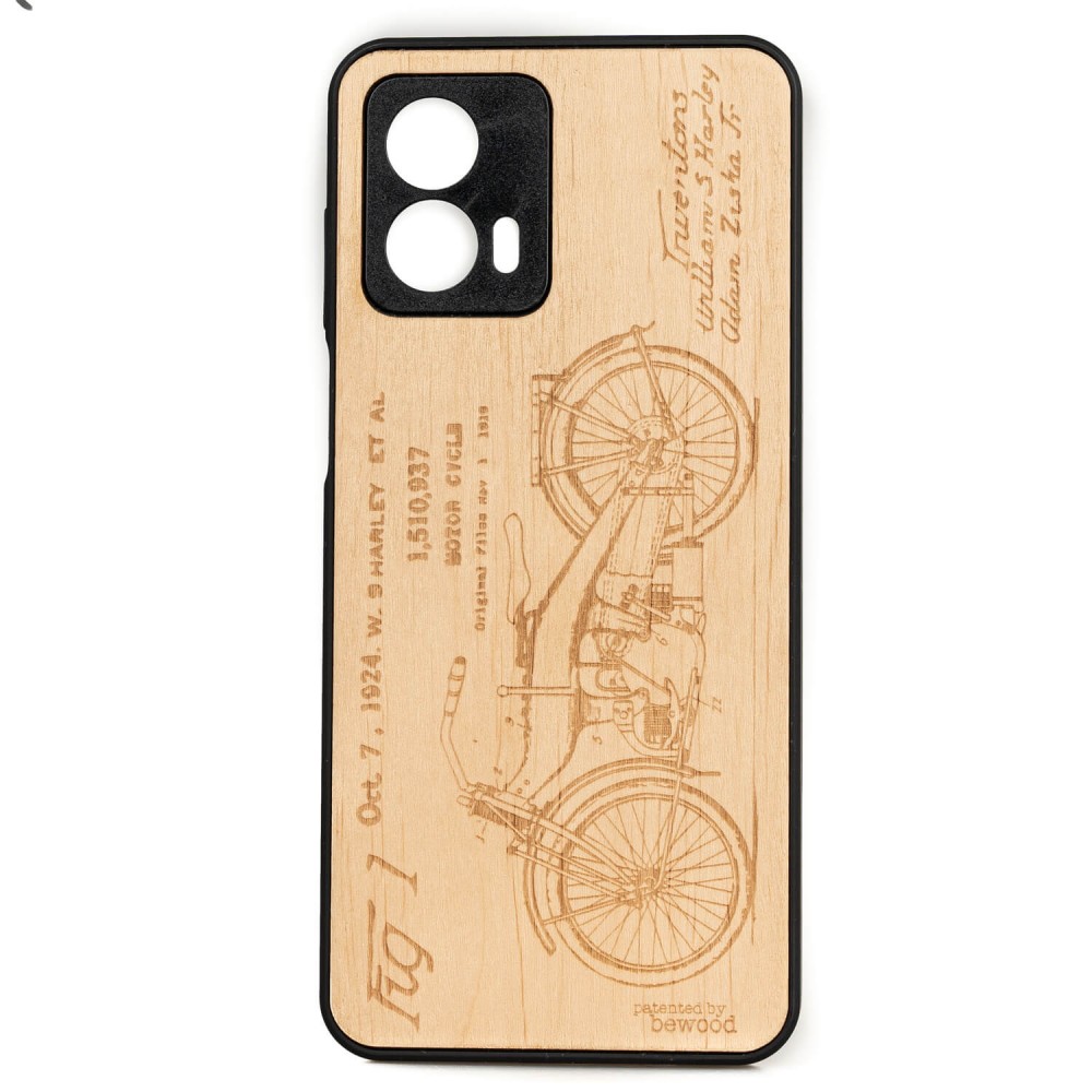 Motorola G73 5G Harley Patent Anigre Bewood Wood Case