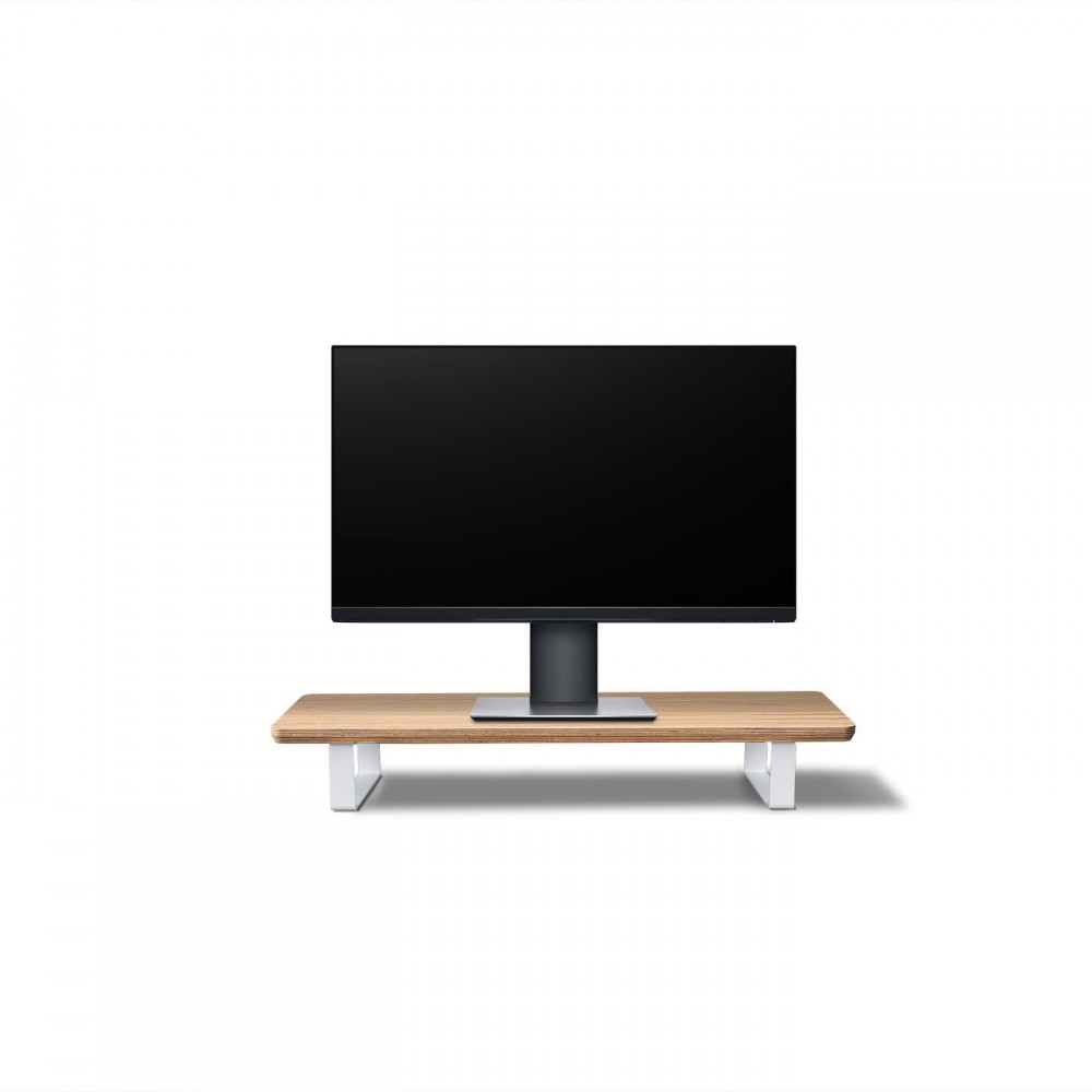 Monitor Stand Desk Shelf Bewood - White - Oak - Short