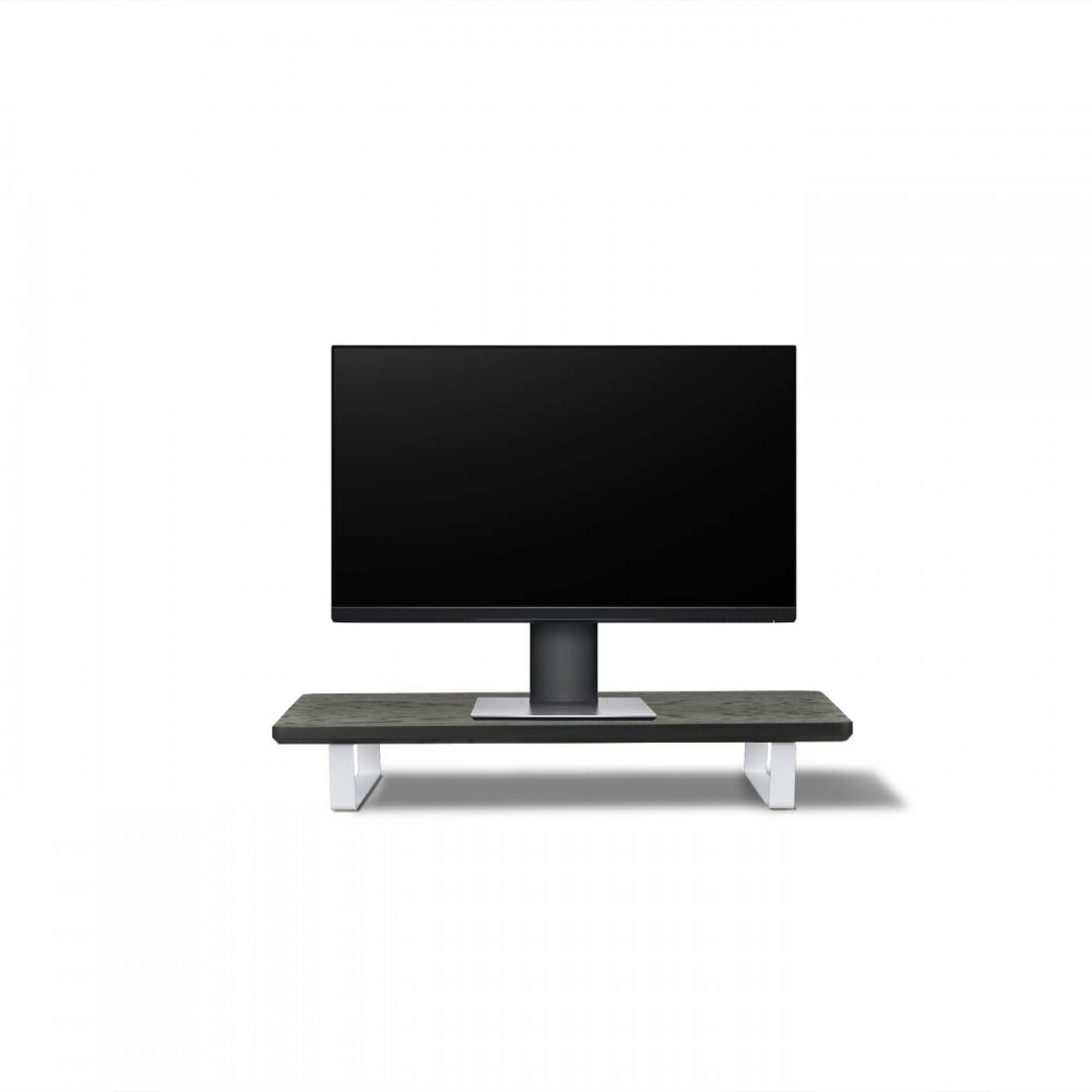 Monitor Stand Desk Shelf Bewood - White - Black Oak - Short