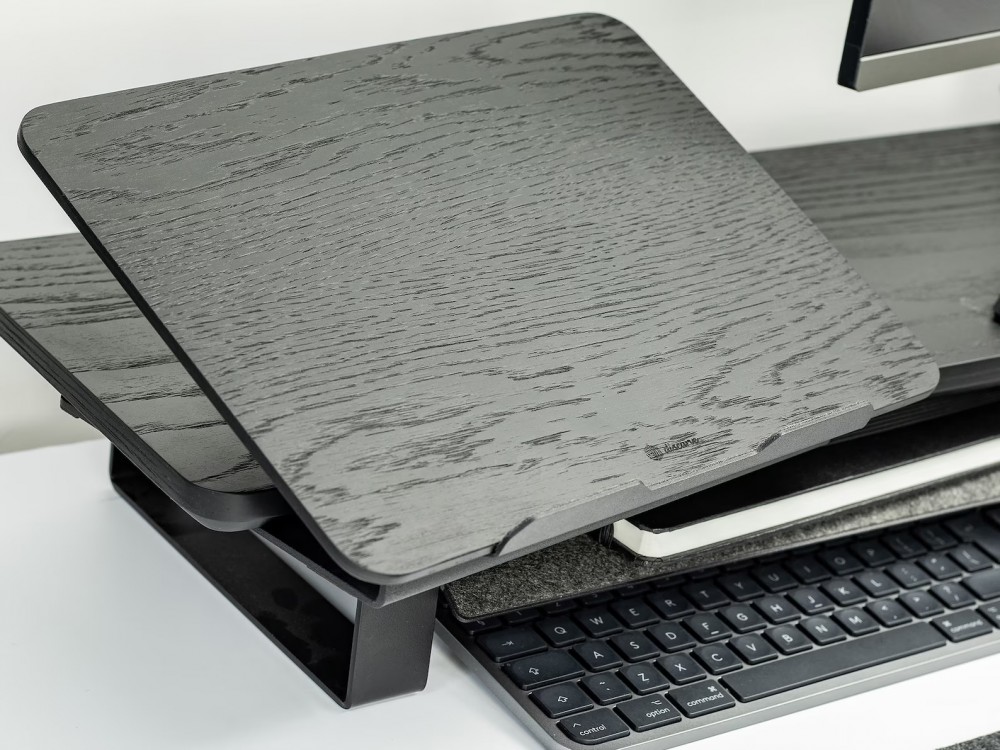 Laptop stand - Bewood Laptop Riser - Black - Black Oak