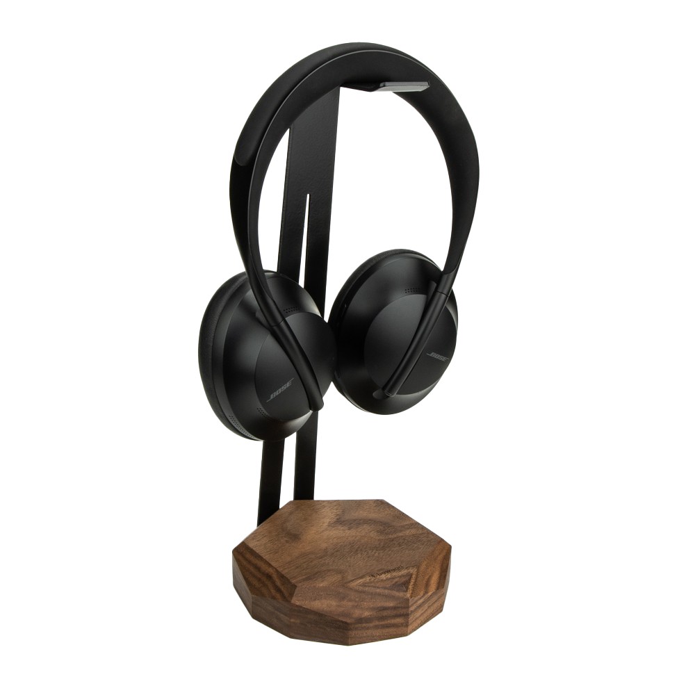 Stojak na słuchawki Bewood Geometryczny - Black - Orzech