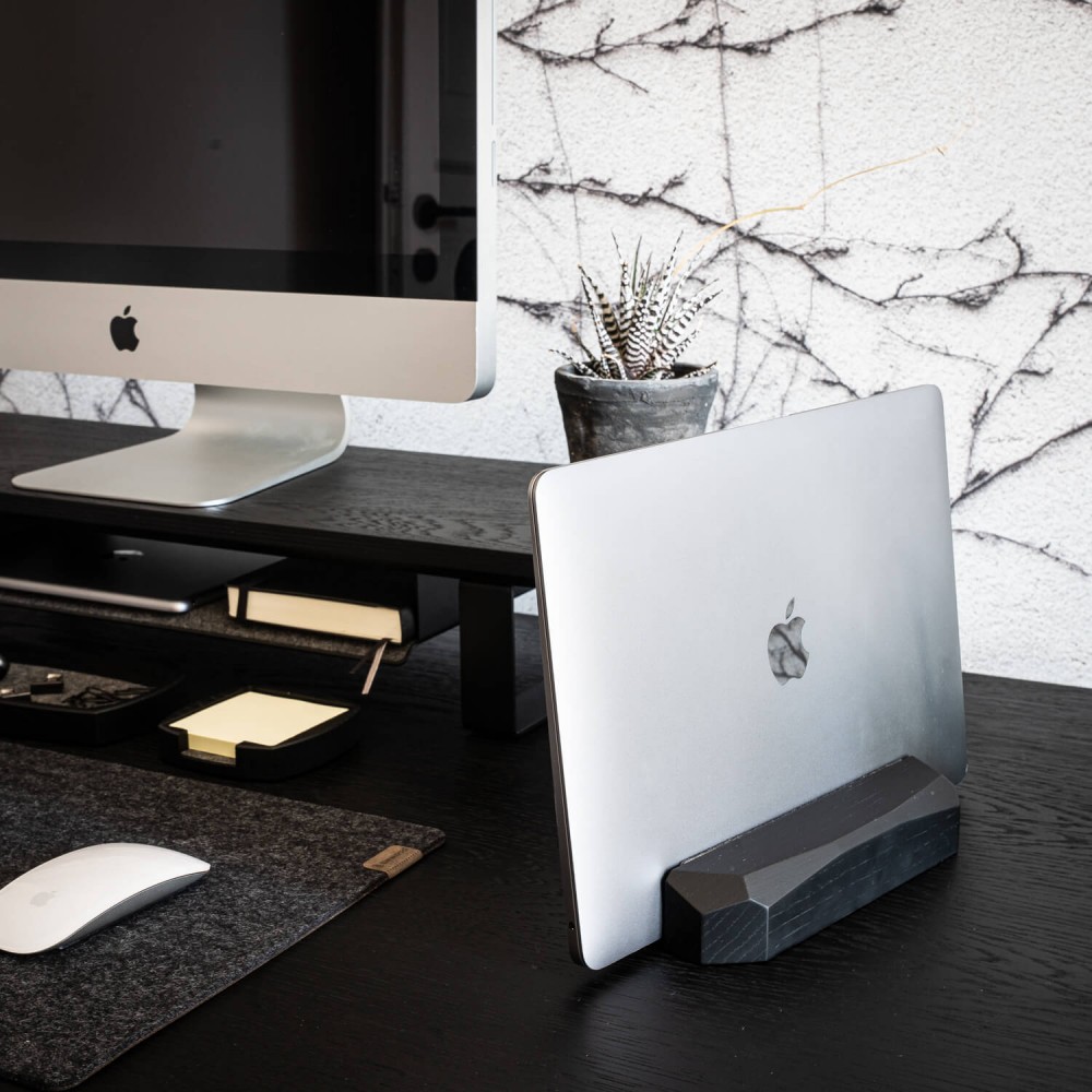 Bewood Laptop Stand - Geometric - Single - Black Oak