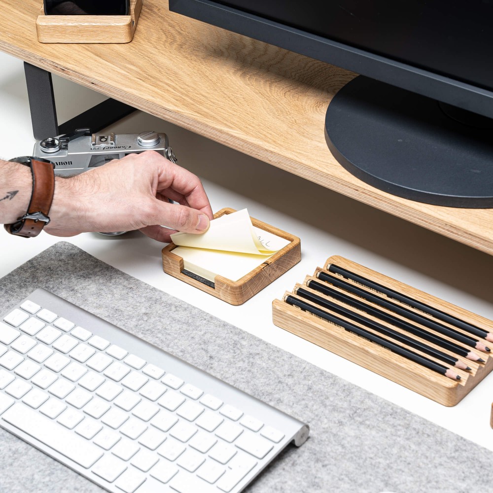 Paper Pad Wooden Organizer - Oak