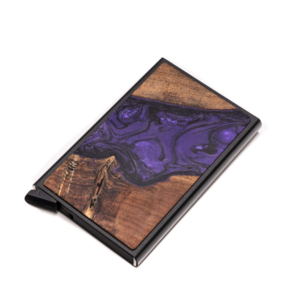 Bewood Unique Black Card Holder - Violet