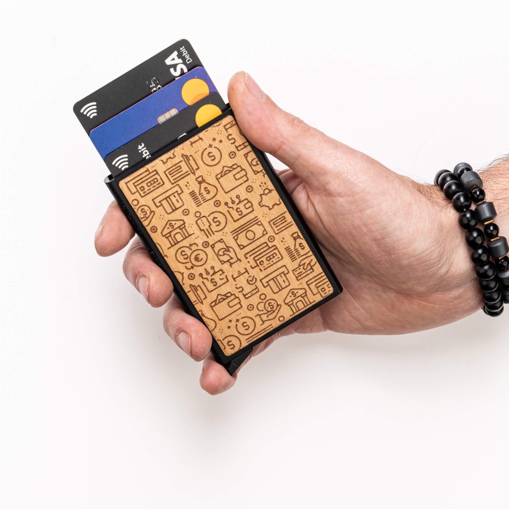 Bewood Unique Black card holder - Money Aniegre
