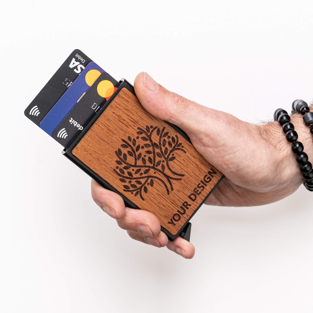 Personalized Black Card Holder - Your Logo - Design