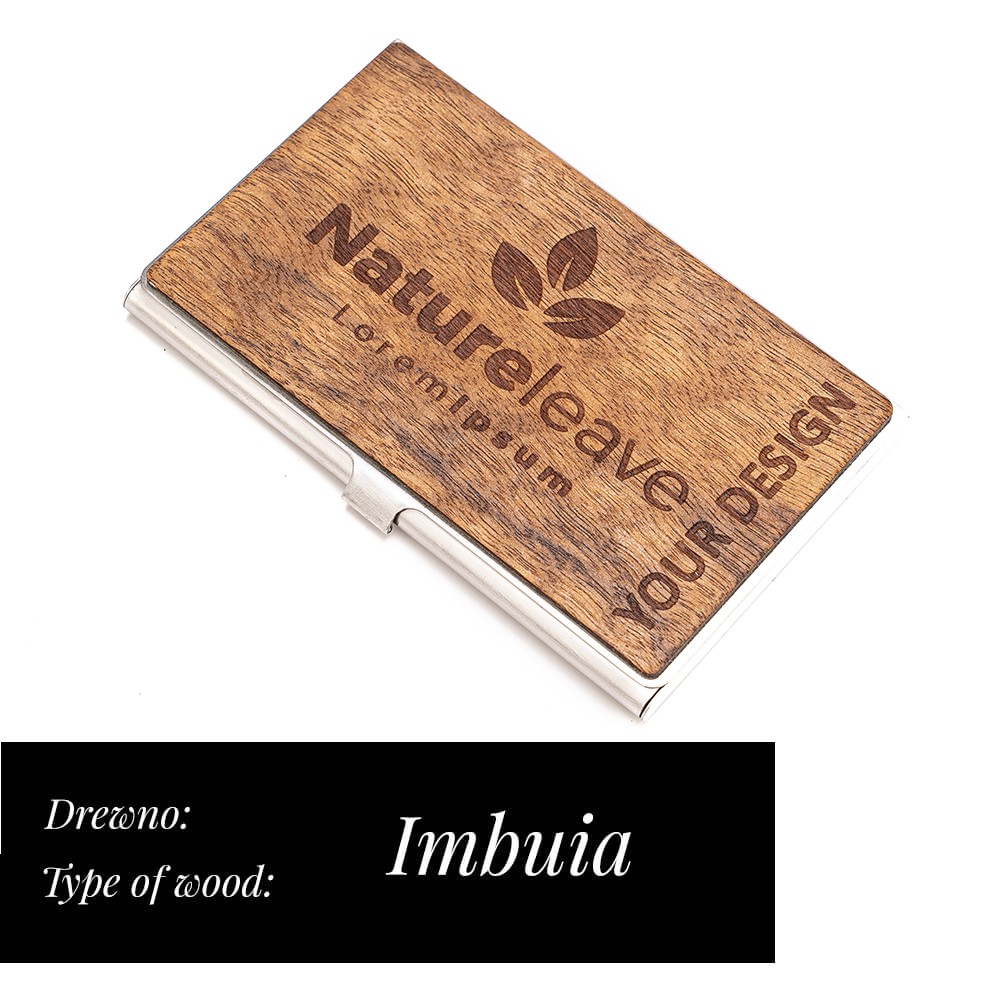 Personalized Wooden Business Card Holder Inox - Your Logo - Design