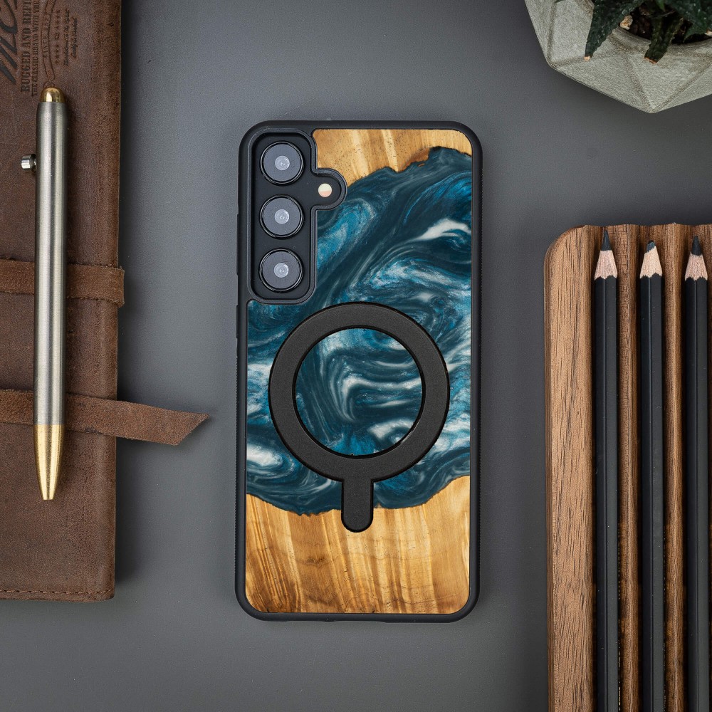 Etui Bewood Unique na Samsung Galaxy S24 Plus - 4 Żywioły - Powietrze z MagSafe