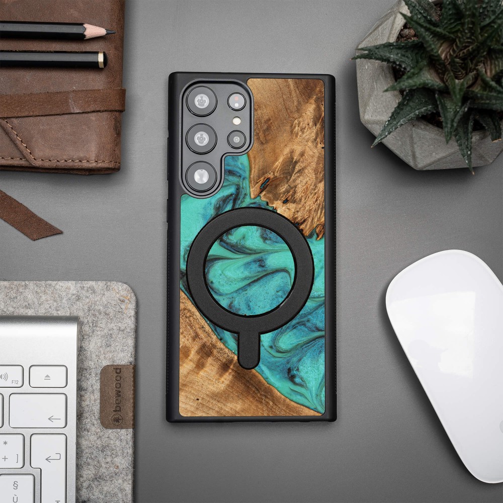 Bewood Resin Case - Samsung Galaxy S23 Ultra - Turquoise - MagSafe