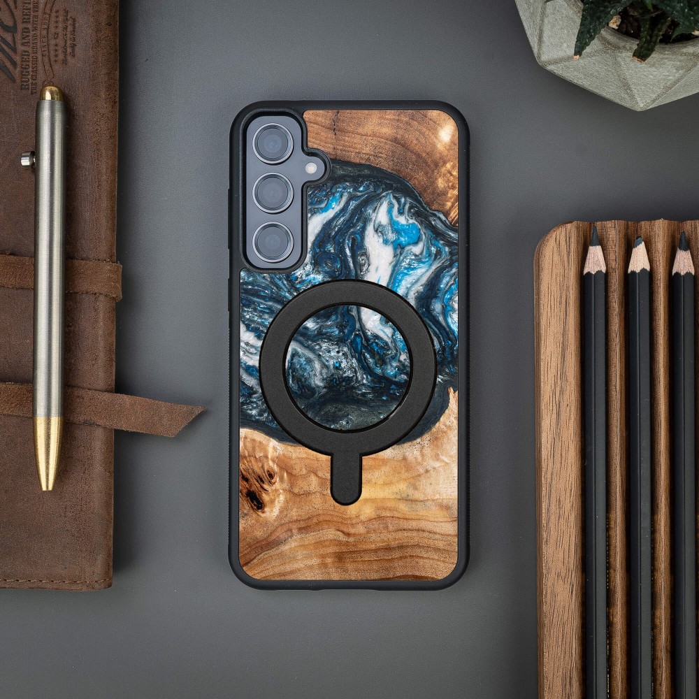 Bewood Resin Case - Samsung Galaxy S23 FE - Planets - Earth - MagSafe