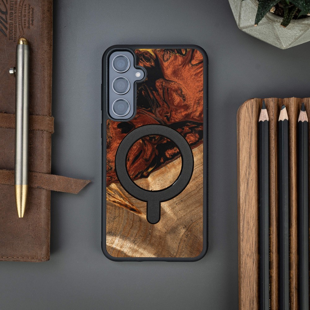 Bewood Resin Case - Samsung Galaxy S23 FE - 4 Elements - Fire - MagSafe