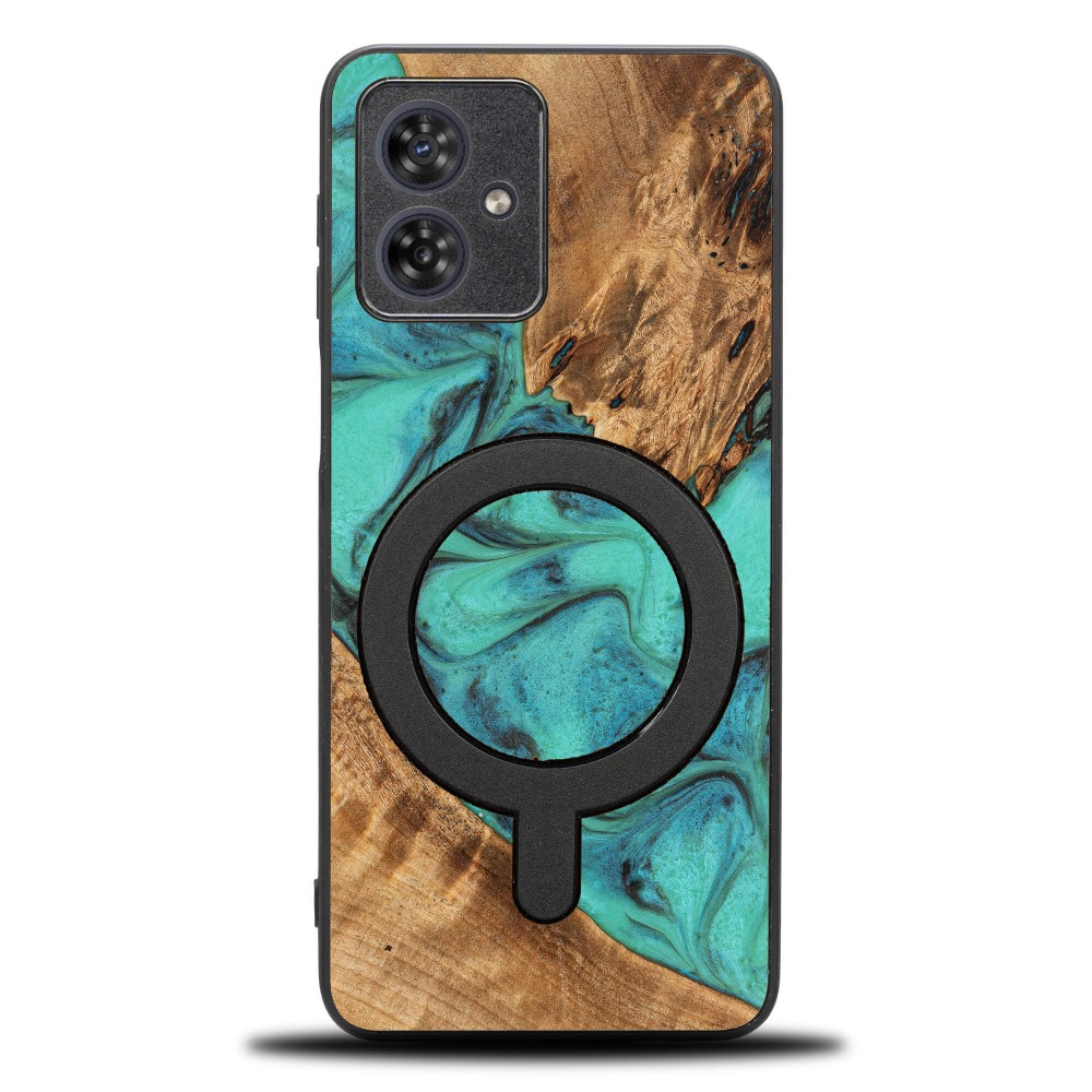 Etui Bewood Unique do Motorola G54 5G - Turquoise z MagSafe