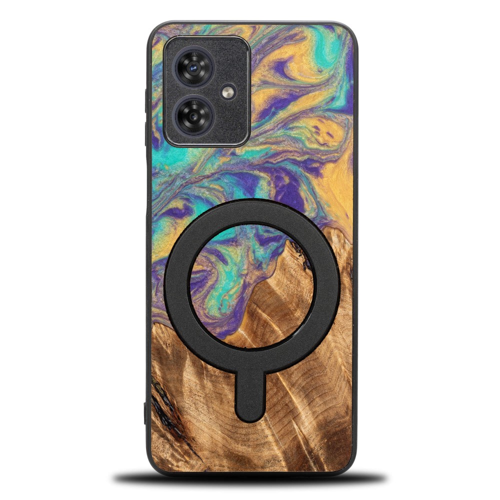 Etui Bewood Unique do Motorola G54 5G - Planets - Merkury z MagSafe