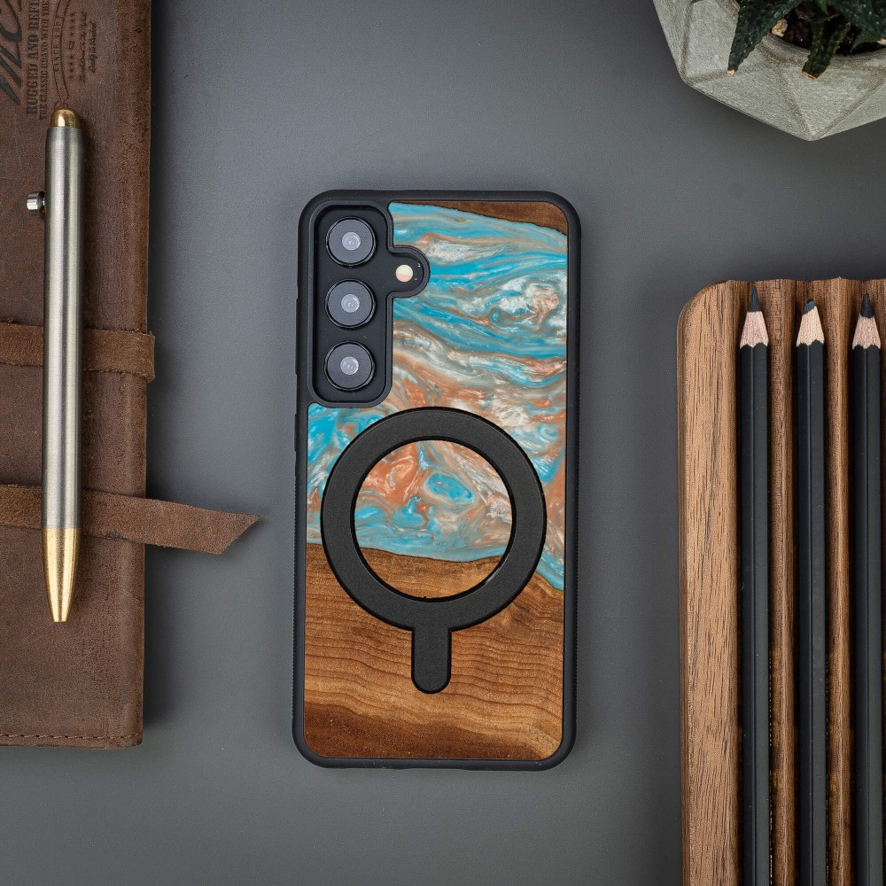 Etui Bewood Unique na Samsung Galaxy A55 5G - Planets - Saturn z MagSafe (3)