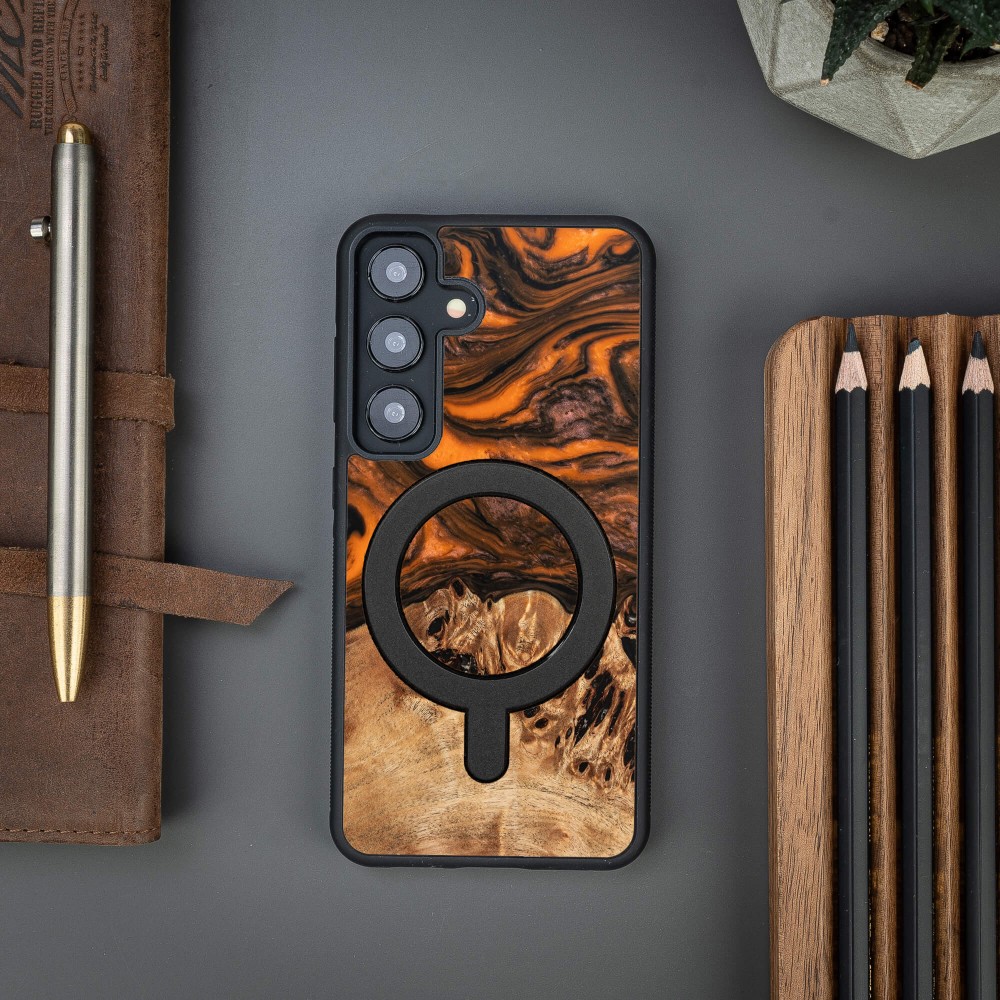 Bewood Resin Case - Samsung Galaxy A55 5G - Orange - MagSafe