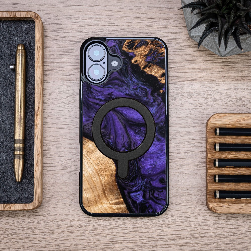 Etui Bewood Unique do iPhone 16 Plus - Violet z MagSafe (4)