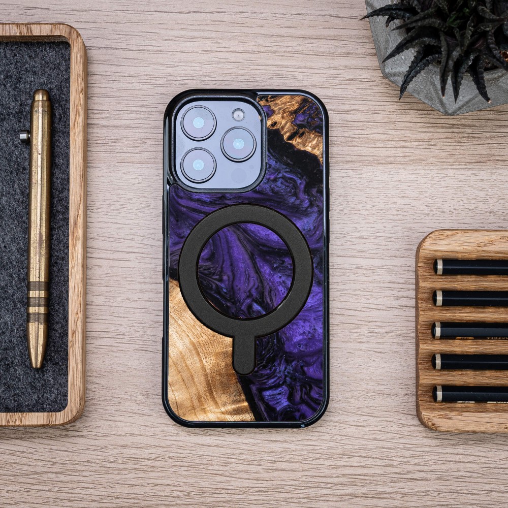 Bewood Resin Case for Apple iPhone 16 Pro - Violet with MagSafe