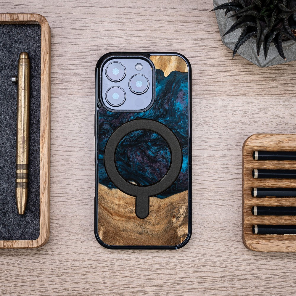 Etui Bewood Unique do iPhone 16 Pro - Planets - Neptun z MagSafe