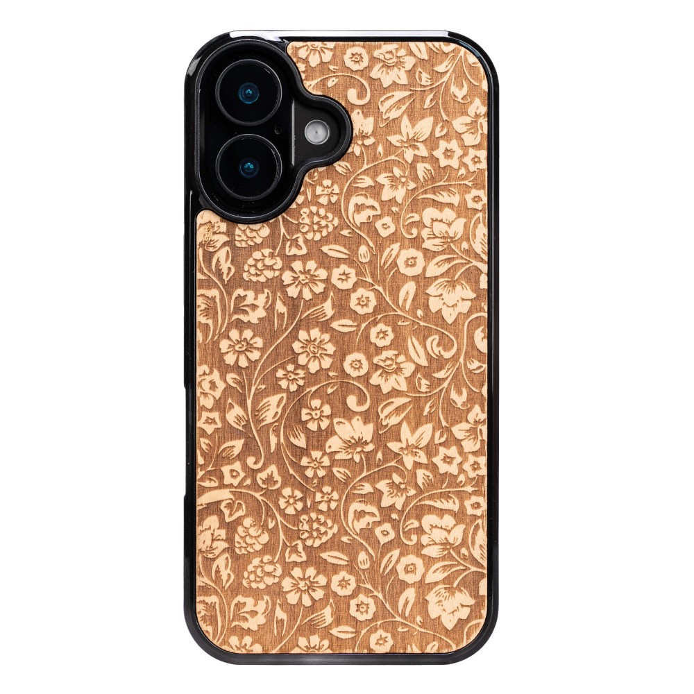 Apple iPhone 16 Flowers Anigre Bewood Wood Case