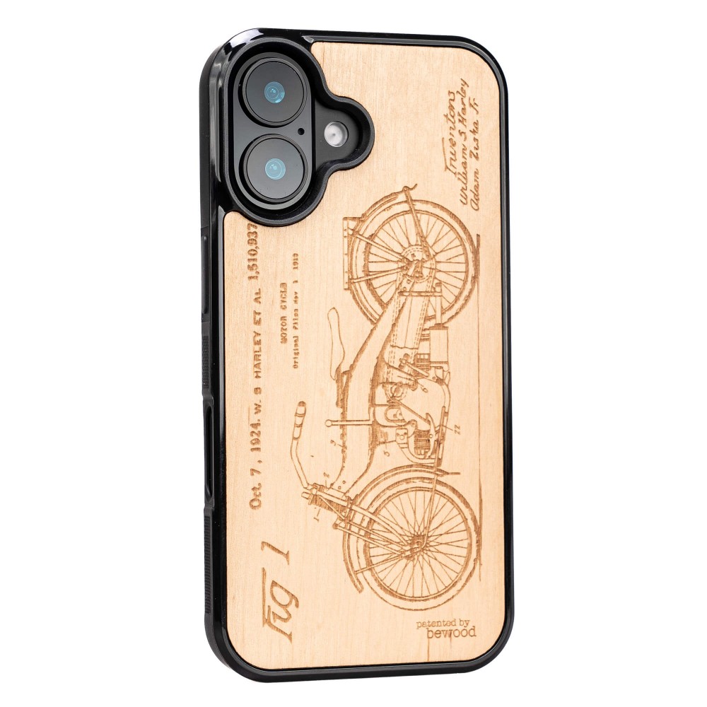 Drewniane Etui Bewood do iPhone 16 HARLEY PATENT ANIEGRE