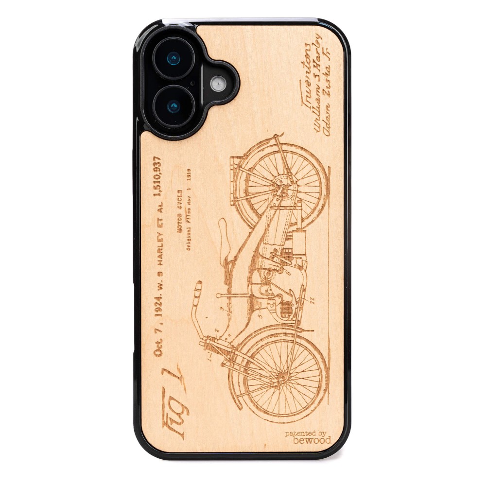 Drewniane Etui Bewood do iPhone 16 Plus HARLEY PATENT ANIEGRE