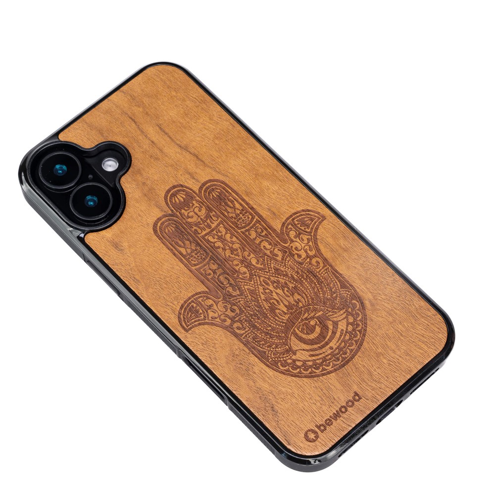 Drewniane Etui Bewood do iPhone 16 Plus HAMSA IMBUIA